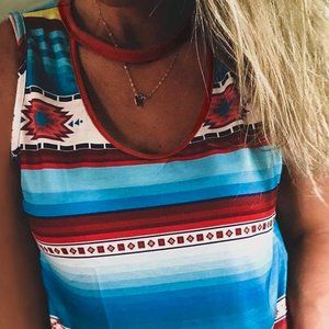 Aztec Colorful Striped Tank